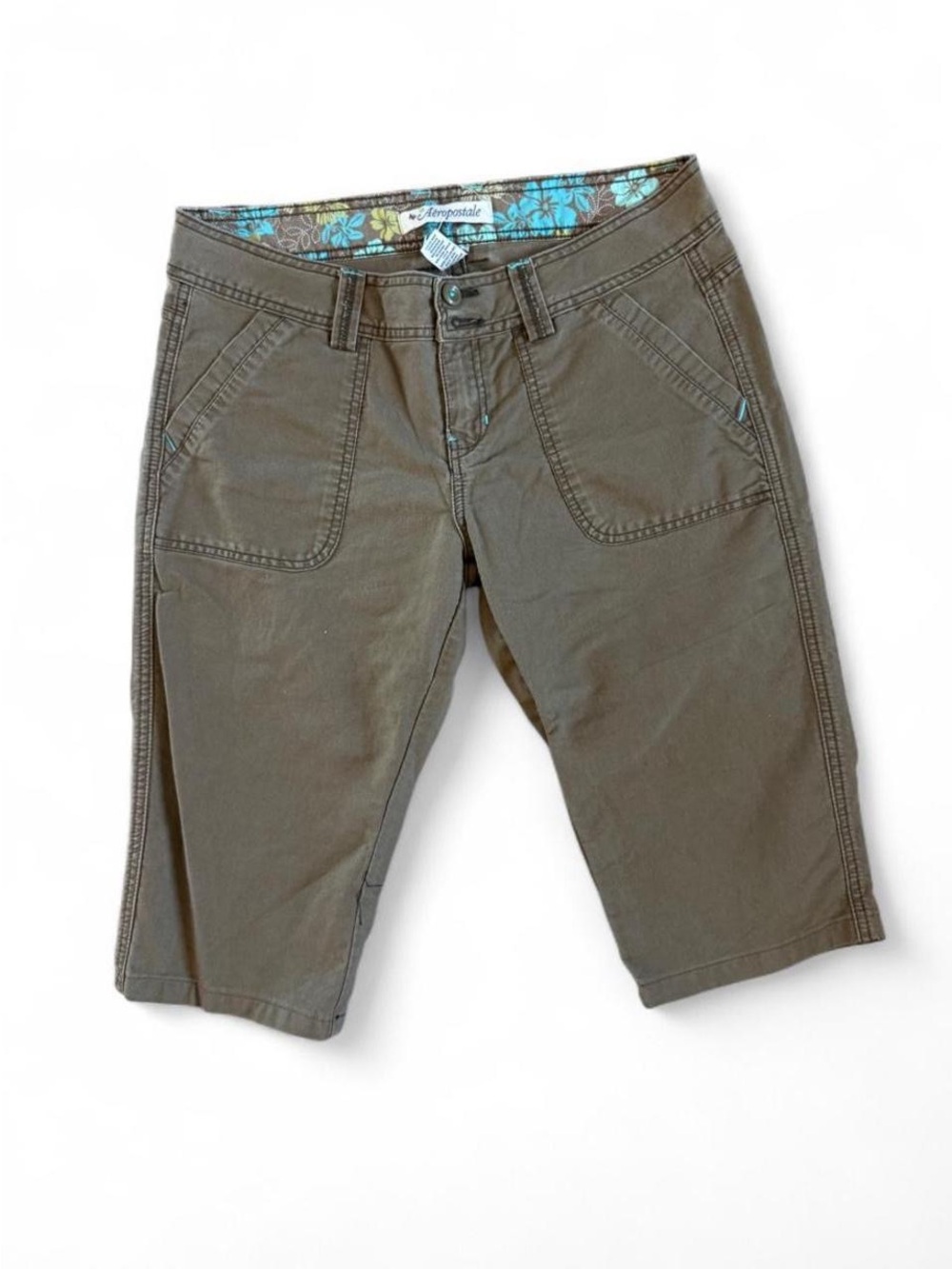 Vintage Y2K Aeropostale Brown Utility Capri Shorts